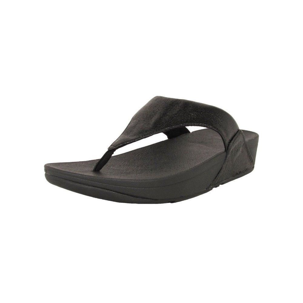 Fitflop Women's Black Lulu Molten Casual Slip On Thong Sandal Size 9